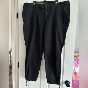 Women’s Lane Bryant plus size 26W Classic Black Pants with ankle tie detail.